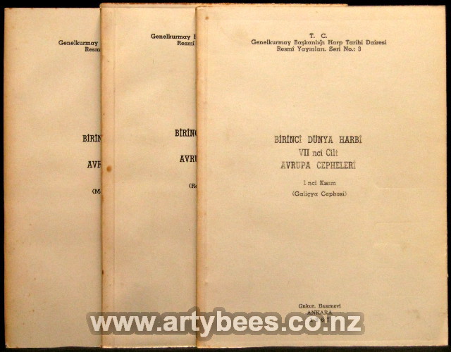 Birinci Dunya Harbi VII Nci Cilt Avrupa Cepheleri 3 Volumes (1 nci Kisim Galicya Cephesi; 2 nci Kisim Romanya Cephesi & 3 ncu Kisim Makedonya Cephesi